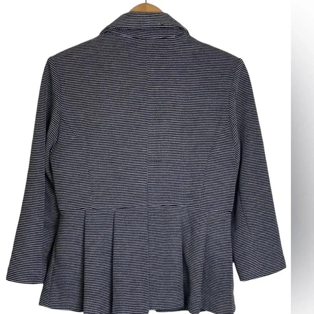 Versona Women's Black and White Peplum Jacket, Size Large